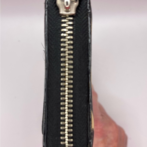 Coach Zebra-Stripe Zip Wallet — Black & Tan - Picture 5 of 12